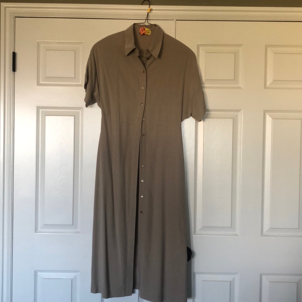 MANGO khaki maxi dress size 4